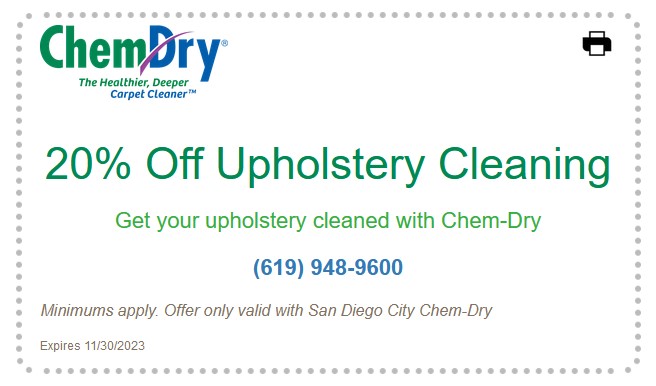 20% off upholstery cleaning
