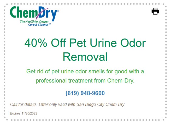 40 percent off of pet urine odor removal